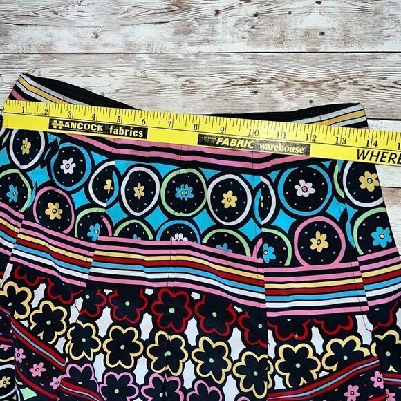 Harold's Size 4 Multi-Color Floral Print Side Zipper Pleated Midi Skirt Boho EUC - Picture 3 of 10